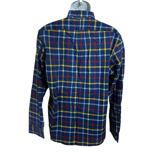 Thomas Mason Archive For J. Crew Blue Plaid Button Down Shirt Sz L Long-Sleeve - Picture 6 of 6